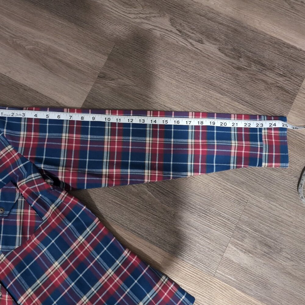 Exc. Kuhl Womens Alina Flannel Button Shirt Large Long Sleeve Plaid Blue Red - Picture 7 of 9